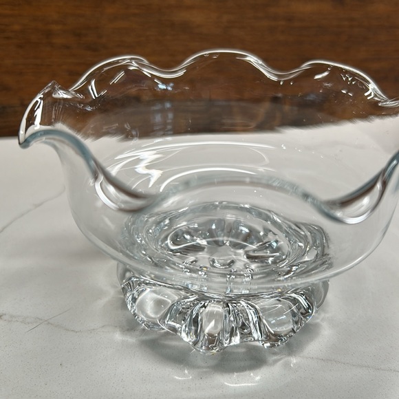 🌻4/$20 Vintage Studio Nova Citadel Footed Glass Dessert Bowl With Ruffled Edge - Picture 6 of 9
